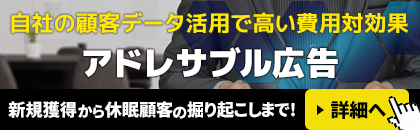自社の顧客データ活用で高い費用対効果を実現アドレサブル広告